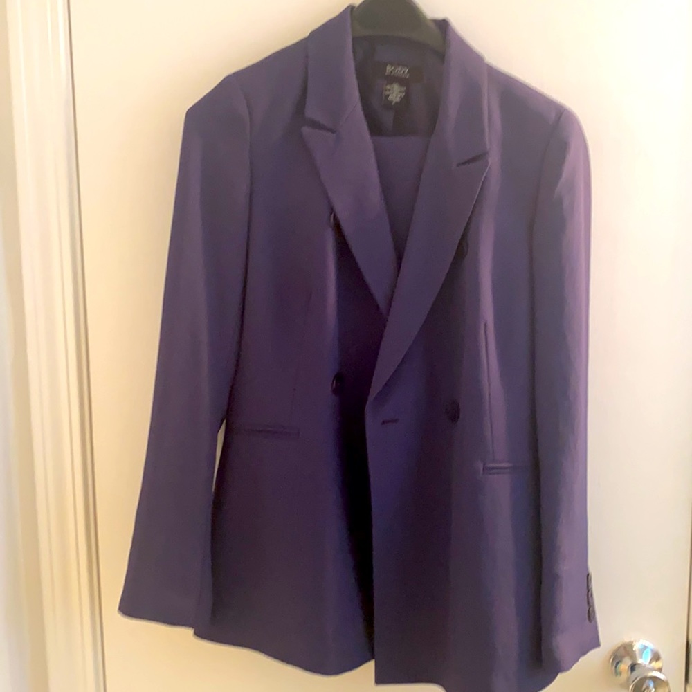 Navy Wide Leg Pant Suit